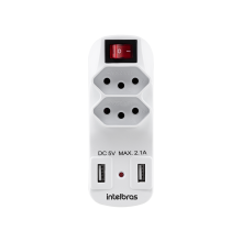 ADAPTADOR DE 2 TOMADAS E 2 USB EAC 1002
