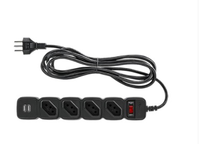 PROTETOR E. C/ 4 TOMADAS EPE 204 USB +PT